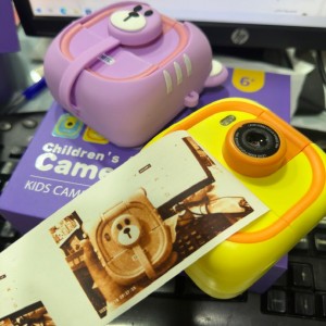 دوربین چاپ فوری کودک طرح خرسی – چاپ رنگی و سیاهوسفید