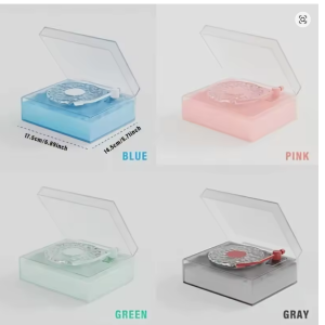 چراغ خواب و اسپیکر بلوتوثی شانک‌سیا مدل Round-X08 طرح گرامافون