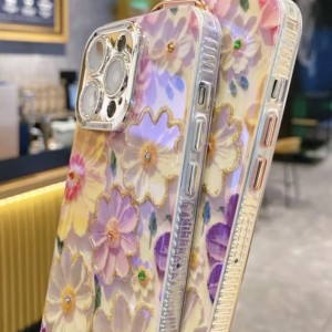 قاب موبایل مدل گل آبرنگی مناسب  آیفون