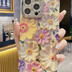 قاب موبایل مدل گل آبرنگی مناسب  آیفون