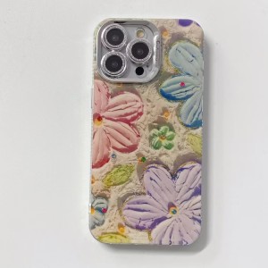 قاب موبایل طرح گل  آبرنگی مناسب ایفون 14