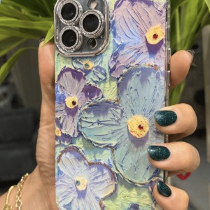 قاب موبایل  مدل اب رنگی طرح گل و هولگرامی مناسب ایفون 14 پرو