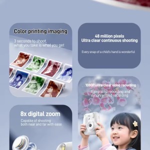 دوربین چاپ فوری کودک  مدل Mini Print Camera با نمایشگر ۲.۴ اینچی