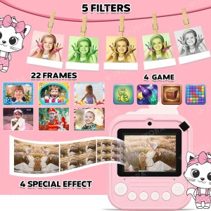 دوربین چاپ فوری کودک مدل Children’s Printing Camera با پرینتر حرارتی و بازی