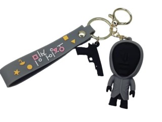 جاکلیدی مدل سیلیکونی طرح اسکویید گیم _ خاکستری