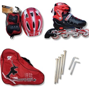 اسکیت کفشی بدنه هارد برند لانگ فنگ LONG FENG  سایز کوچک (مناسب 31 تا 34) قرمز