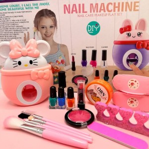 استمپر ناخن و ست آرایشی کودک  در 3 طرح دخترانه Nail stamper and cosmetic set