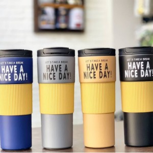 تراول ماگ سفری مدل Have a nice day ظرفیت 600 میلی لیتر ا Travel mug 600ml