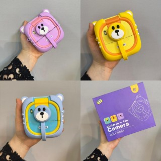 دوربین چاپ فوری کودک طرح خرسی – چاپ رنگی و سیاه‌وسفید