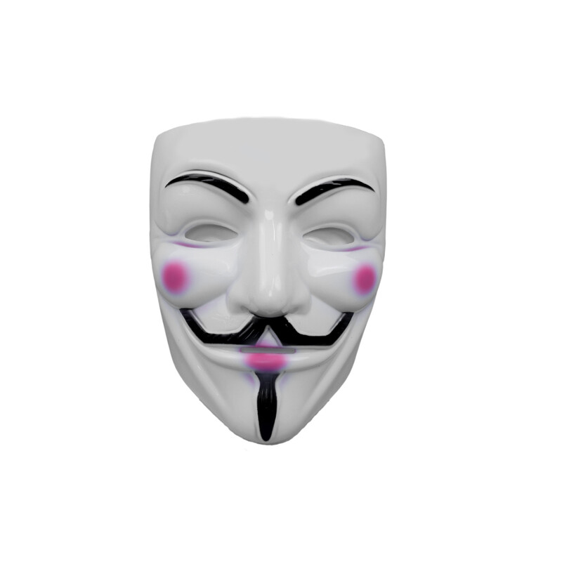 نقاب وی سفید Her mask is white
