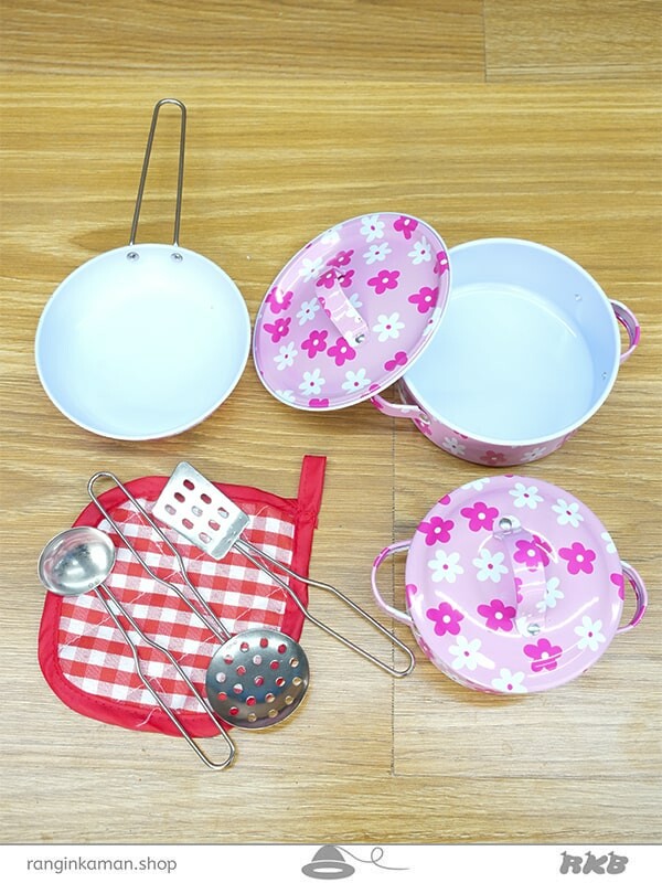 اسباب بازی ست ظرف فلزی کدMetal dish set toy98815