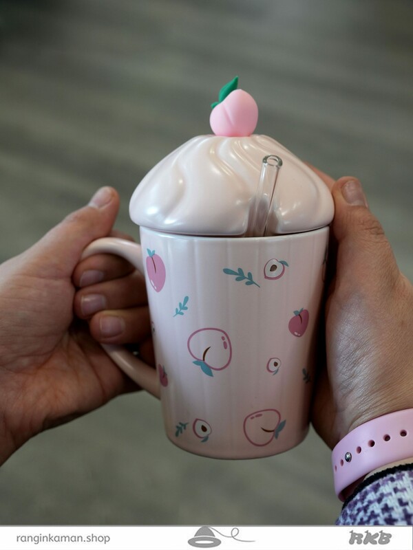 ماگ طرح هلو قلبی کد  Peach heart design mug 10690