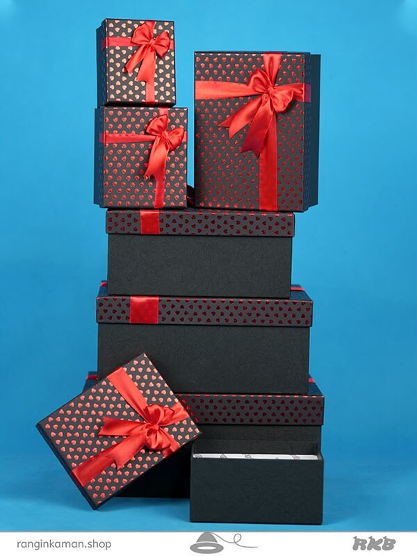 جعبه کادو مستطیل طلاکوب کد Golden rectangular gift box 4702