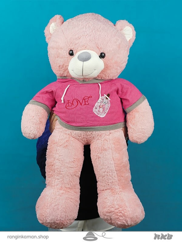 عروسک خرس سویشرت لاو کد 30_943 love sweatshirt bear doll