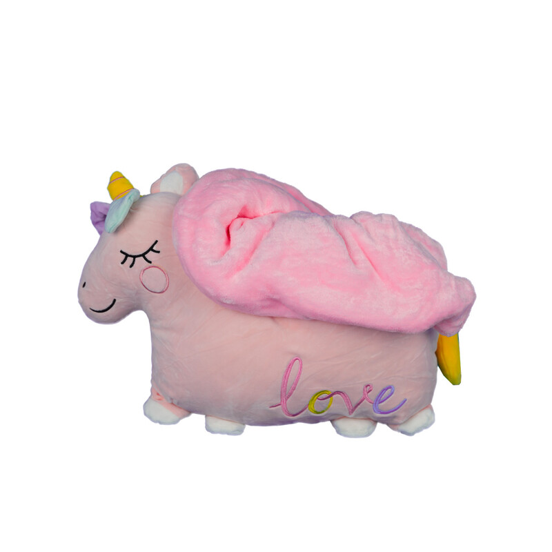 عروسک تک شاخ پتو دار کد 243_941 Unicorn doll with a blanket