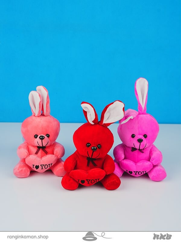 عروسک خرگوش قلب به دست رنگالو Rabbit doll with heart in hand