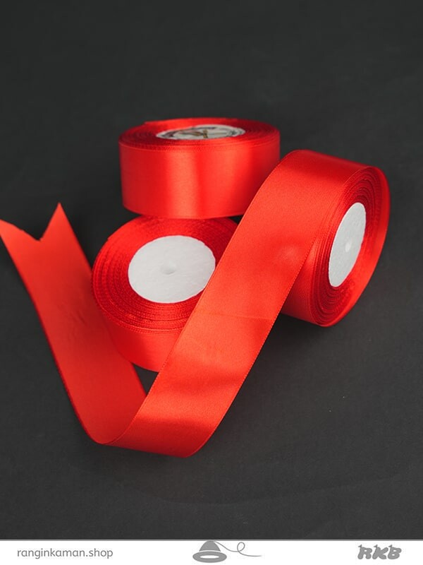 ربان ساتن پهن رنگ قرمز Wide red satin ribbon