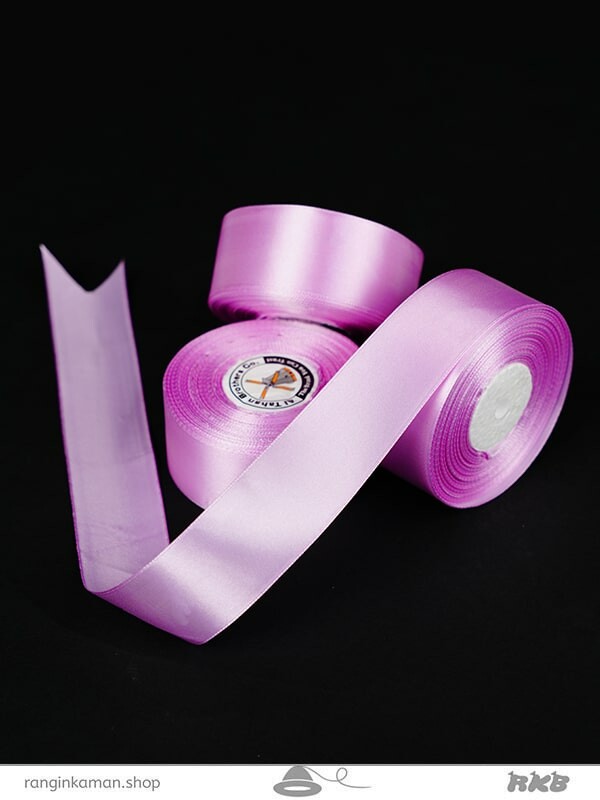 ربان ساتن پهن رنگ صورتی Wide pink satin ribbon