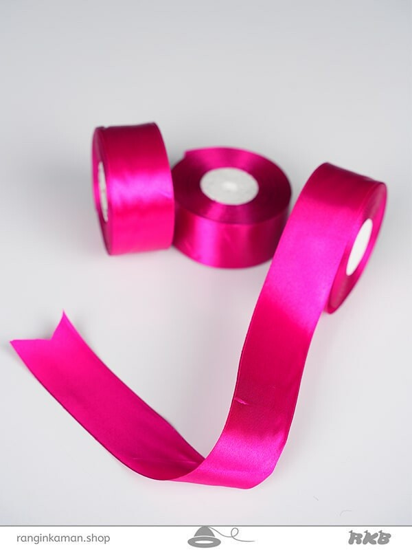 ربان ساتن پهن رنگ سرخابی Wide red blue satin ribbon