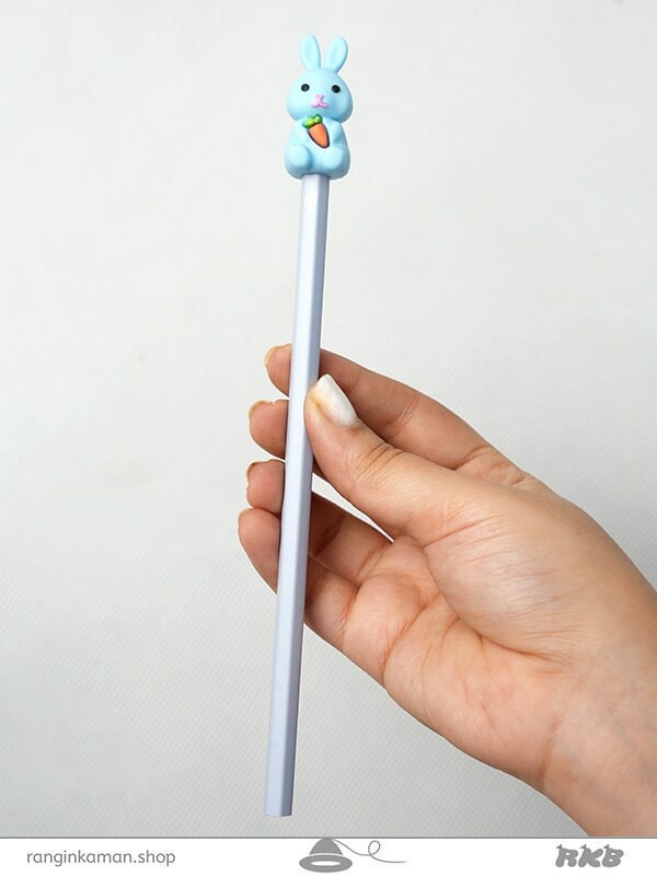 مداد پاکن دار حیوانات بزرگ طرح خرگوش Large animal eraser pencil with rabbit design