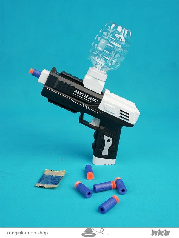 تفنگ تیر ژله ای سفید مشکی Black and white jelly gun