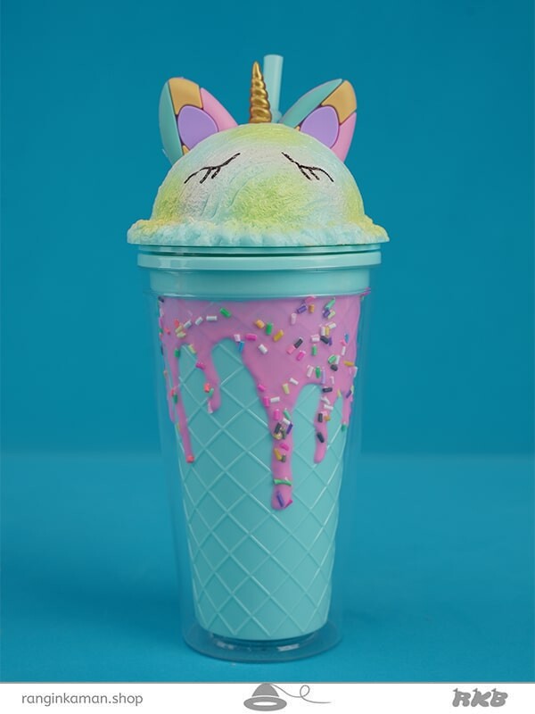 لیوان اسموتی تک شاخ Unicorn smoothie glass