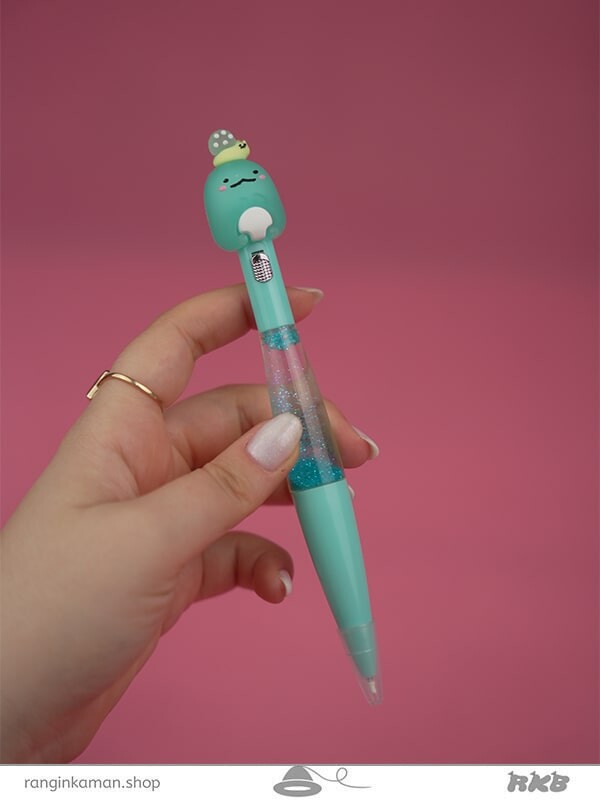 روان نویس آکواریومی چراغدار طرح کاکل به سر Illuminated aquarium fountain pen with head design