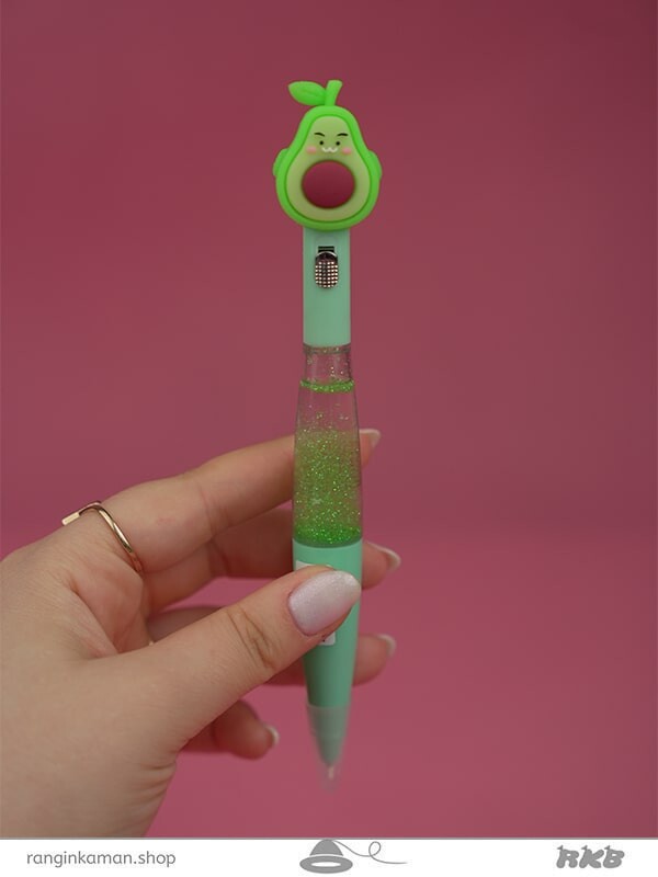 روان نویس آکواریومی چراغدار طرح آووکادو Illuminated aquarium fountain pen with avocado design
