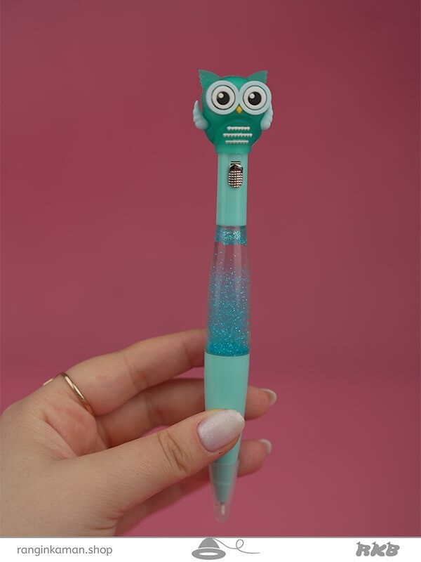 روان نویس آکواریومی چراغدار طرح جغد Aquarium fountain pen with owl design
