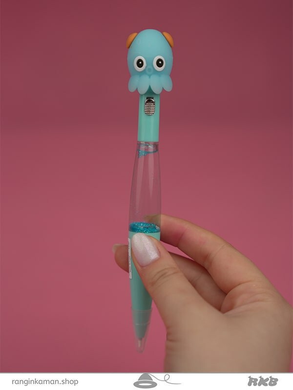 روان نویس آکواریومی چراغدار طرح هشت پا Illuminated aquarium fountain pen with octopus design