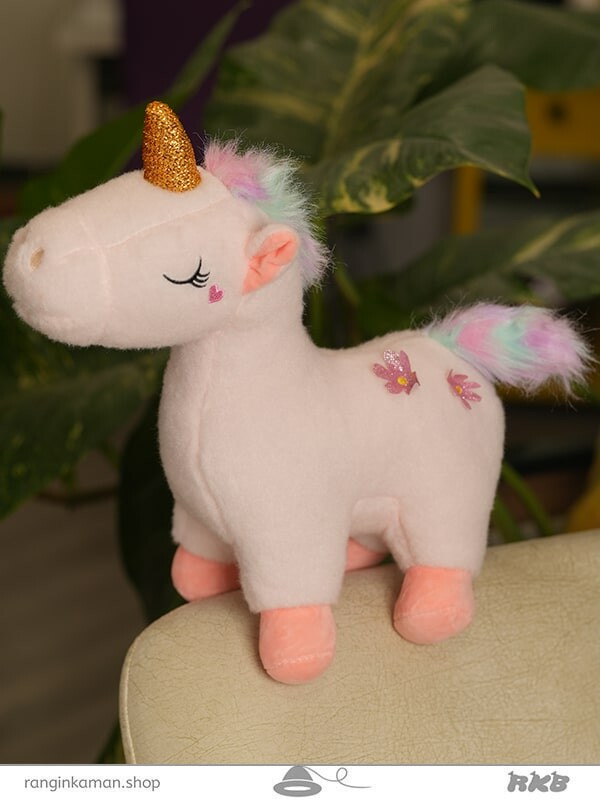عروسک یونیکورن 2 گل Unicorn doll 2 flowers