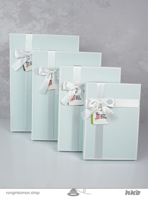 جعبه کادو رنگ آبی پاستیلی (4 سایز ) Pastel blue gift box