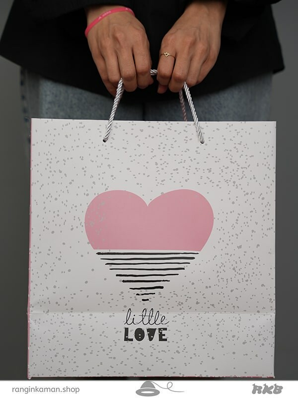 بگ قلب سفید صورتی Pink white heart bag