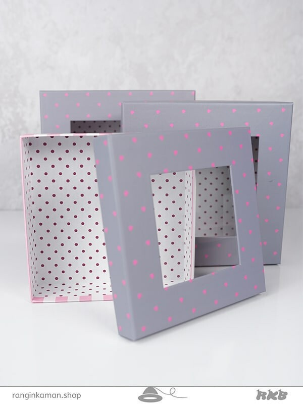 جعبه کادو مربع طلقی ( 3 سایز )  Talaki square gift box