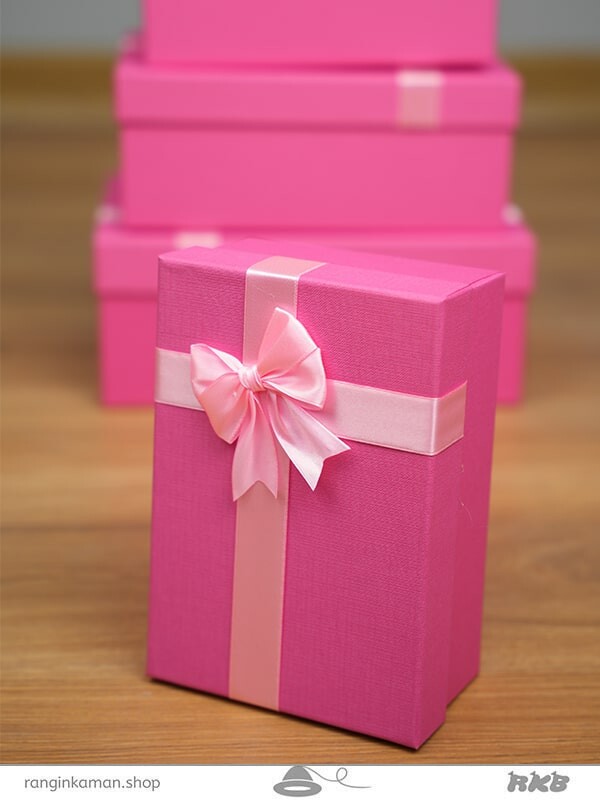 جعبه کادو مستطیل رنگ صورتی Pink rectangular gift box