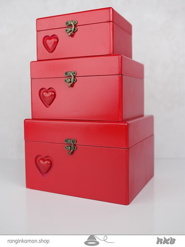 باکس صندوقی قرمز تک قلب کد 263  Single heart red cash box