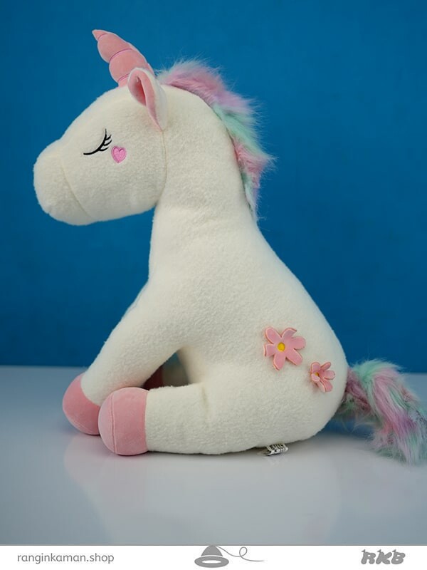 عروسک اسب تک شاخ نشسته Sitting unicorn doll