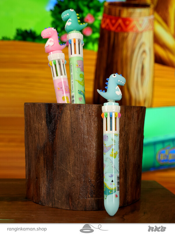 خودکار دایناسور 10 رنگ dinosaur 10 color pen