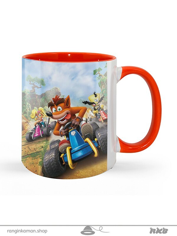 ماگ نارنجی سرامیکی با طرح چاپی دلخواه ceramic mug