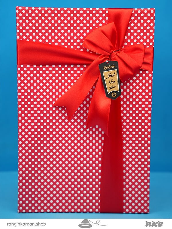 جعبه کادویی خال خالی قرمز gift box