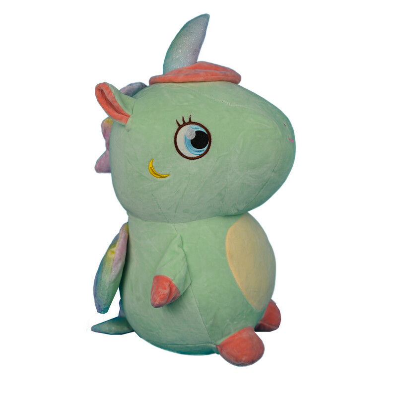 عروسک تک شاخ چشم عسلی 50cm (یونیکورن سبزآبی) Honey eye unicorn doll