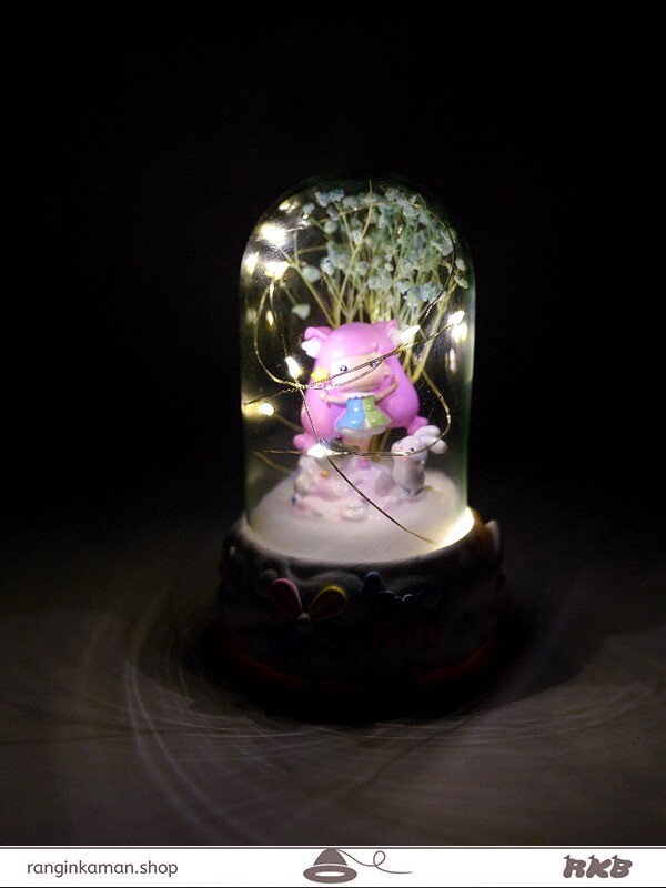 حباب شیشه ای دختر مو صورتی 3307 (گوی شیشه ای)