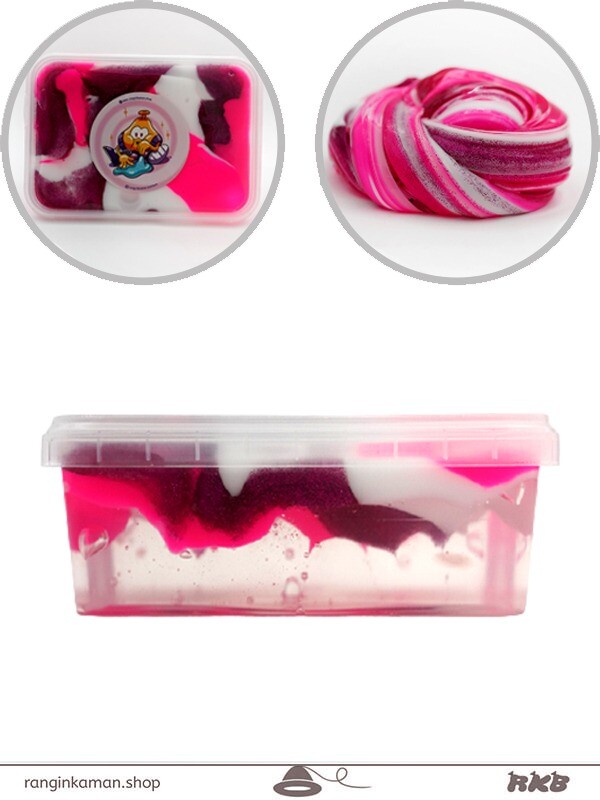 ژل بازی ابر و بادی صورتی سرخ آبی شفاف (کد7)