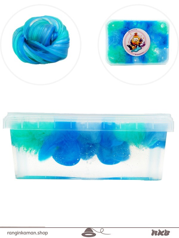 ژل بازی ابر و بادی آبی سبزآبی شفاف (کد5)