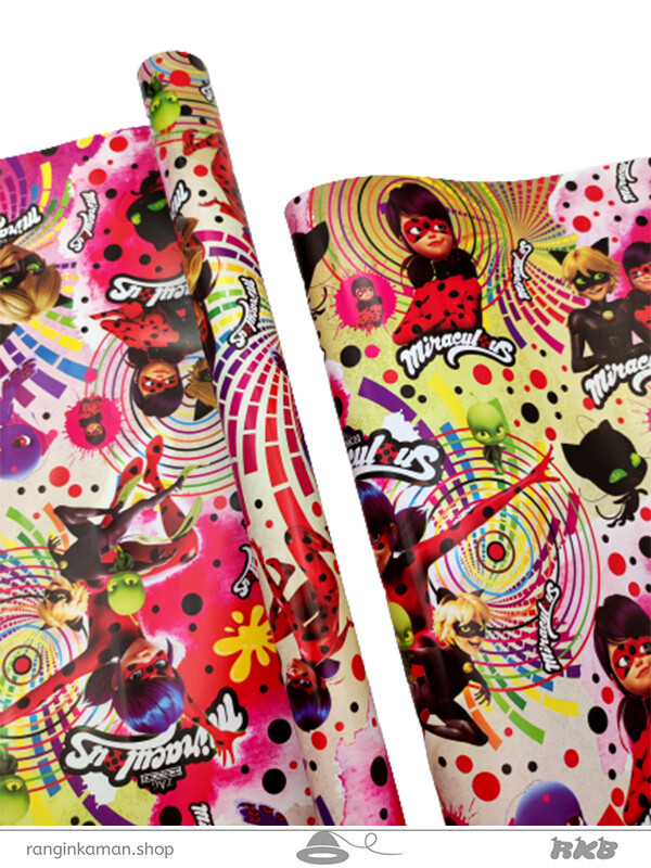 کاغذ کادو گلاسه دخترانه دختر کفشدوزکی Slipper girl girl's glossy gift paper