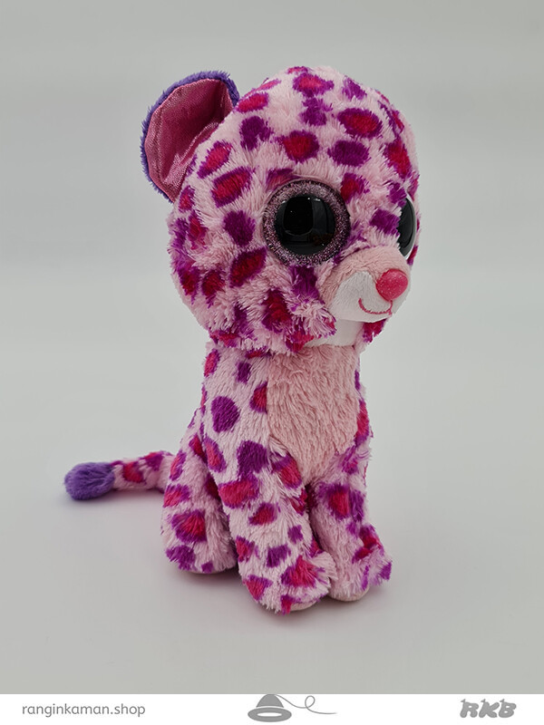 عروسک حیوانات چشم تیله ای پلنگ بنفش