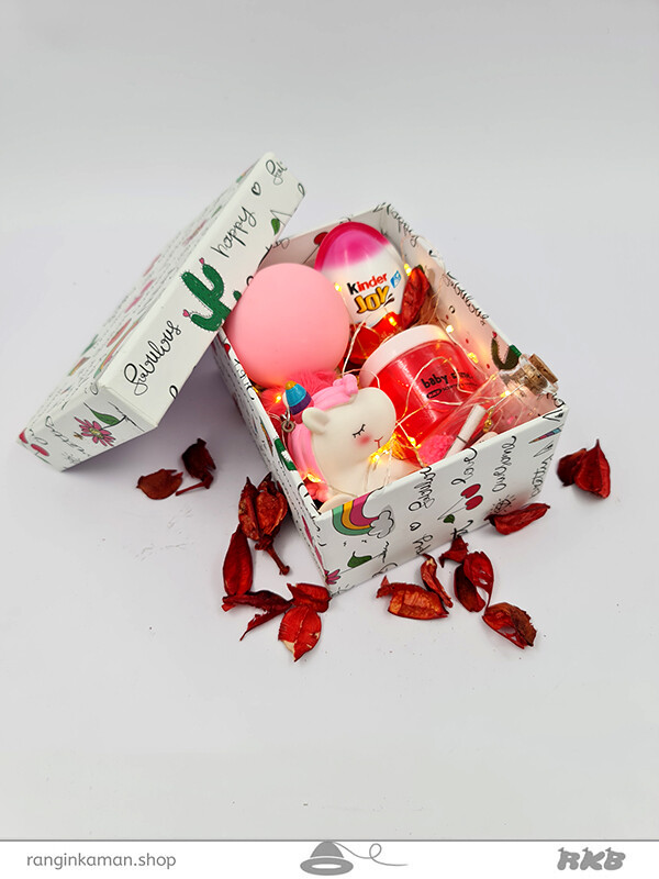 پک هدیه یونیکورن صورتی روز دختر (باکس)