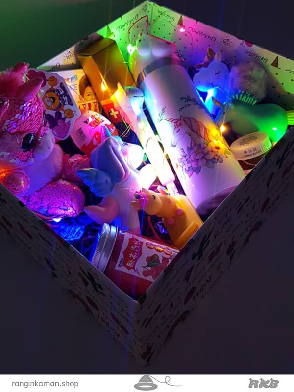 باکس هدیه آماده طرح یونیکورنی 2