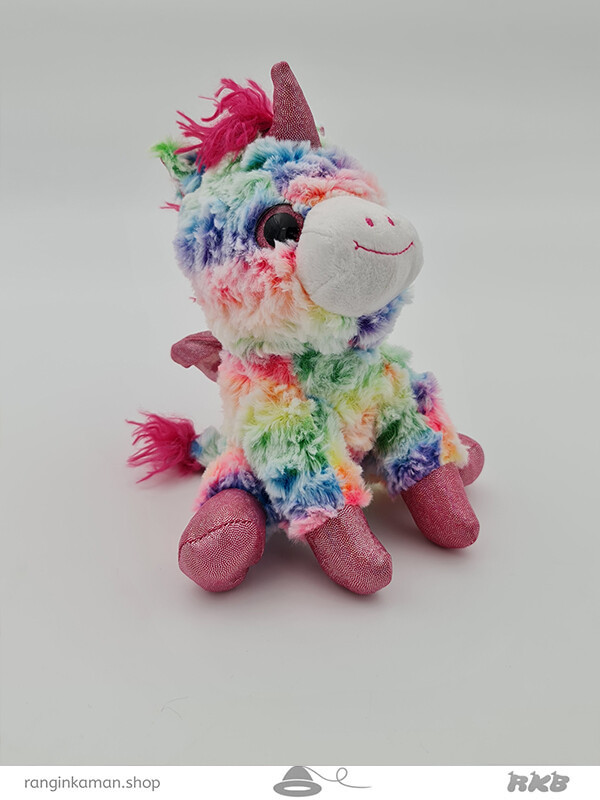 عروسک یونی کورن تک شاخ چشم تیله ای کوچک