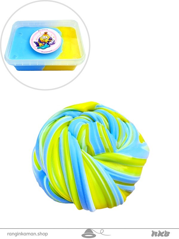 ژل بازی آدامسی 2 رنگ زرد-آبی